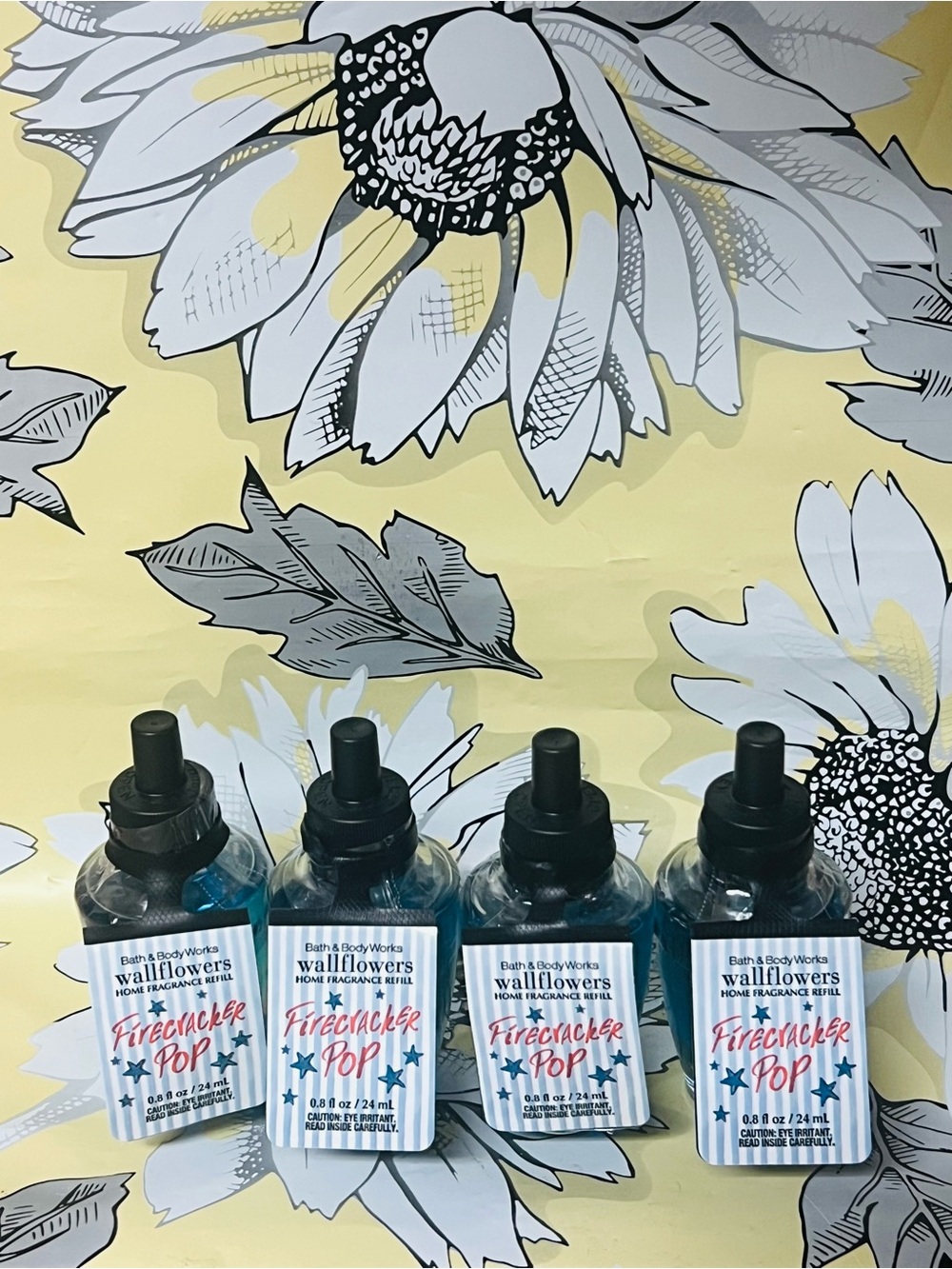 4 Bath & Body Works Firecracker Pop Wallflowers Refill Fragrance Bulbs 0.8 oz